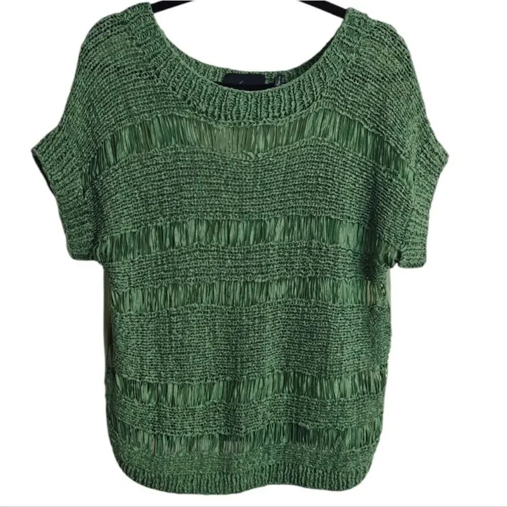 Elegant Green Knit Women's Sweater